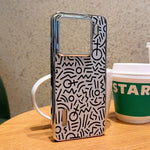 For Xiaomi 15 Case Creative Doodle Leather Electroplated Phone Back Cover