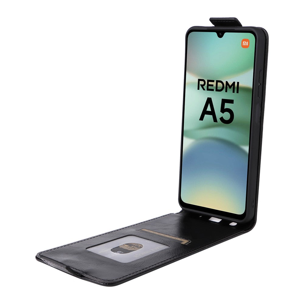 For Xiaomi Redmi A5 NFC (EU) (173.45mm) Stand Case Magnetic Clasp Vertical Flip Leather Phone Cover with Card Holder