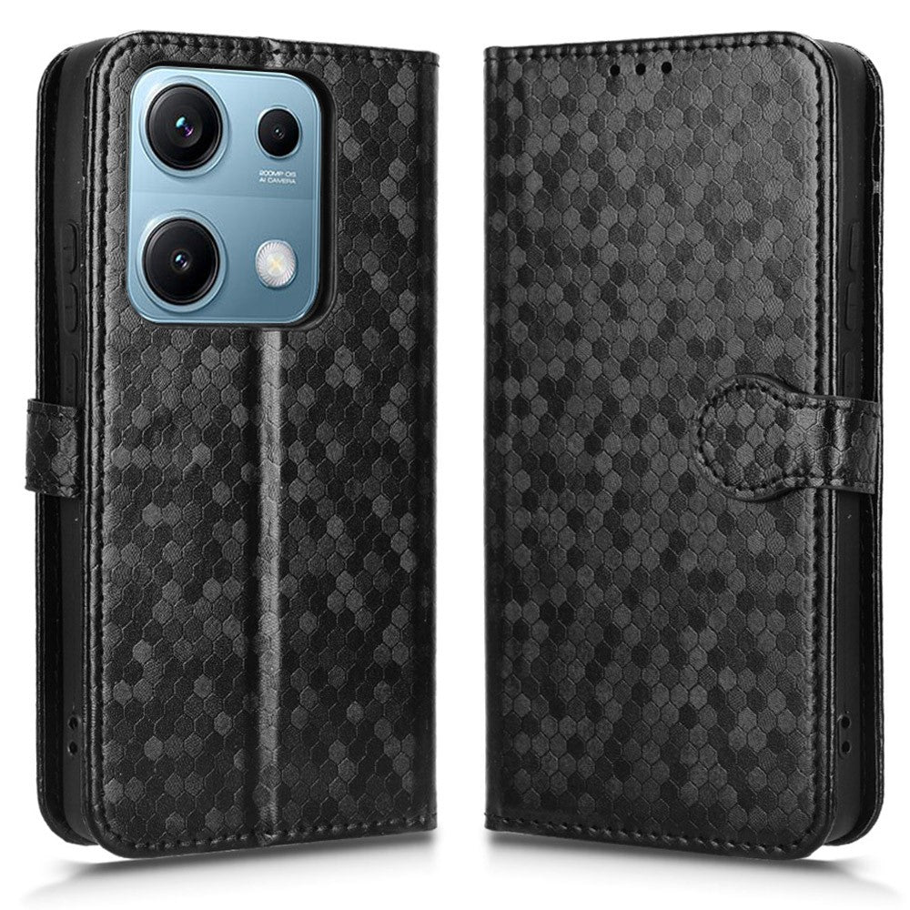 For Xiaomi Redmi Note 14S 4G Wallet Case Dot Pattern Imprint PU Leather Phone Cover