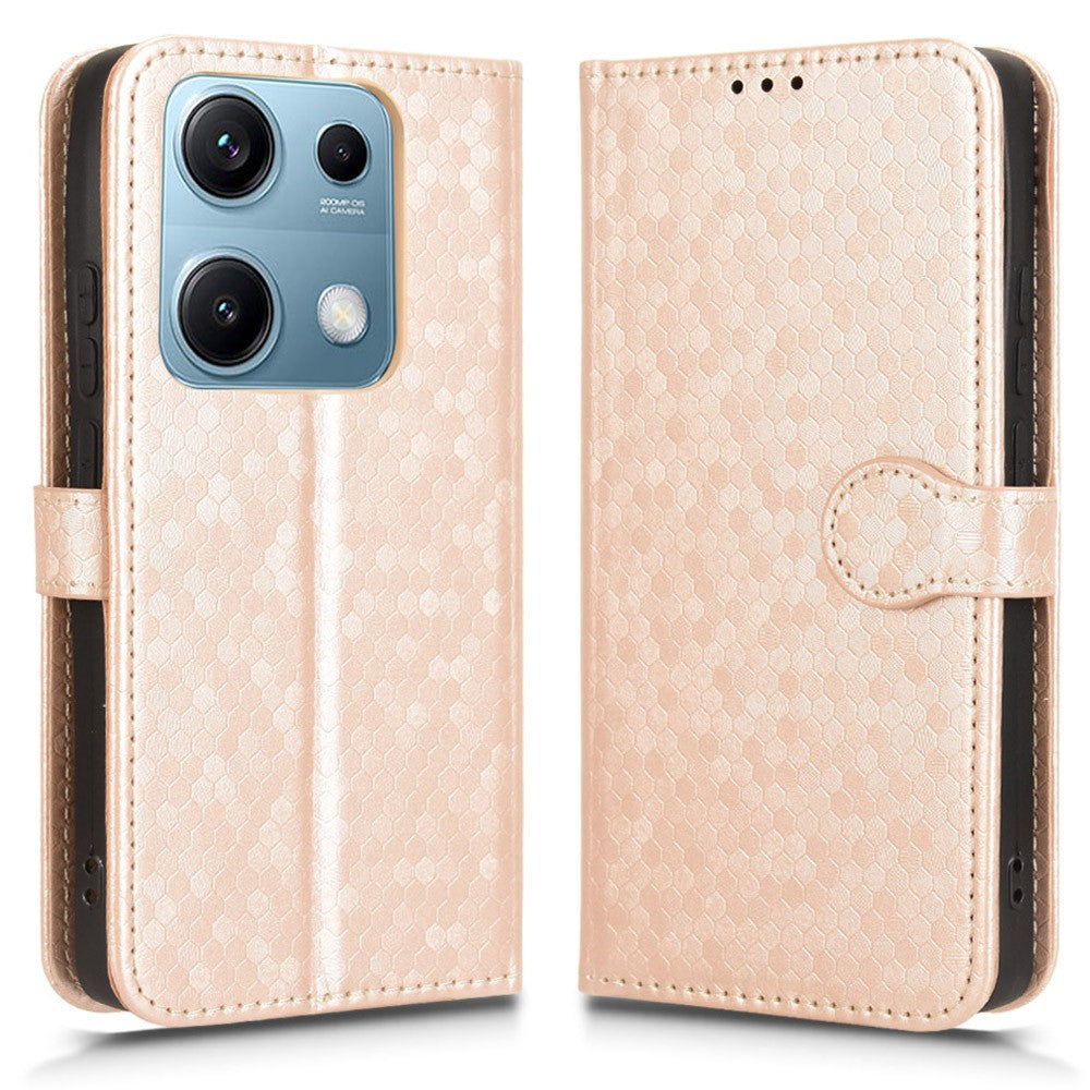 For Xiaomi Redmi Note 14S 4G Wallet Case Dot Pattern Imprint PU Leather Phone Cover