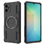 For Samsung Galaxy A06 4G Magnetic Case Butterfly Armor Hollow Heat Dissipation PC + TPU Phone Cover