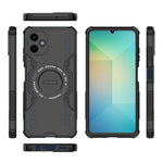 For Samsung Galaxy A06 4G Magnetic Case Butterfly Armor Hollow Heat Dissipation PC + TPU Phone Cover