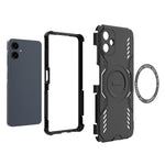 For Samsung Galaxy A06 4G Magnetic Case Butterfly Armor Hollow Heat Dissipation PC + TPU Phone Cover