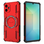 For Samsung Galaxy A06 4G Magnetic Case Butterfly Armor Hollow Heat Dissipation PC + TPU Phone Cover