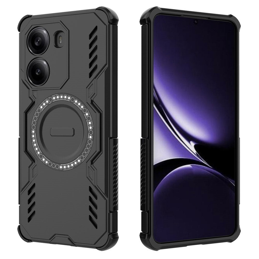 Xiaomi Poco X7 Pro 5G / Redmi Turbo 4 5G Magnetiskt Skal Butterfly Armor Hollow Värmeavledande PC + TPU mobilskal