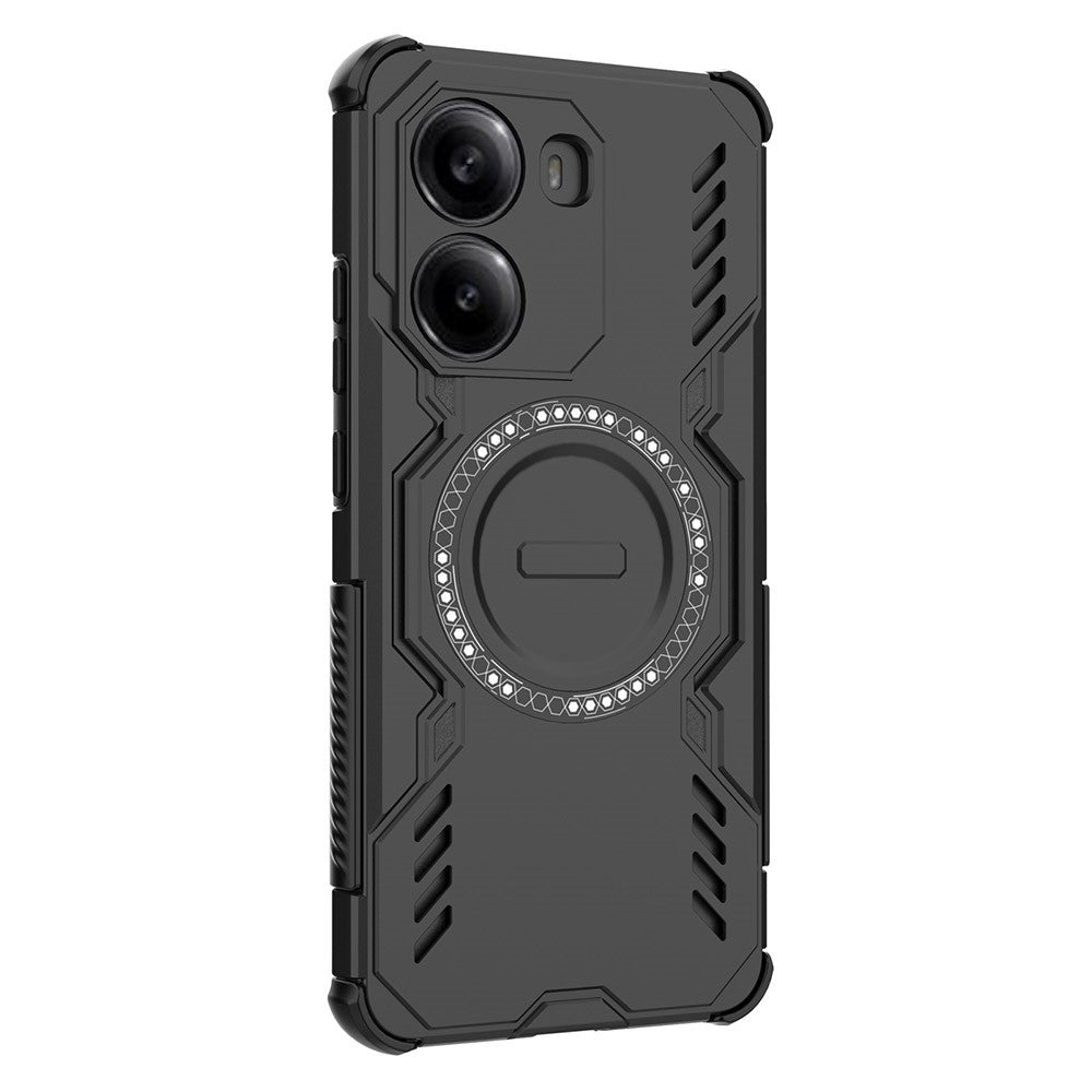 Magnetisk Butterfly Armor-hårdskal med värmeavledning i hålmönster av PC + TPU för Xiaomi Poco X7 Pro 5G / Redmi Turbo 4 5G