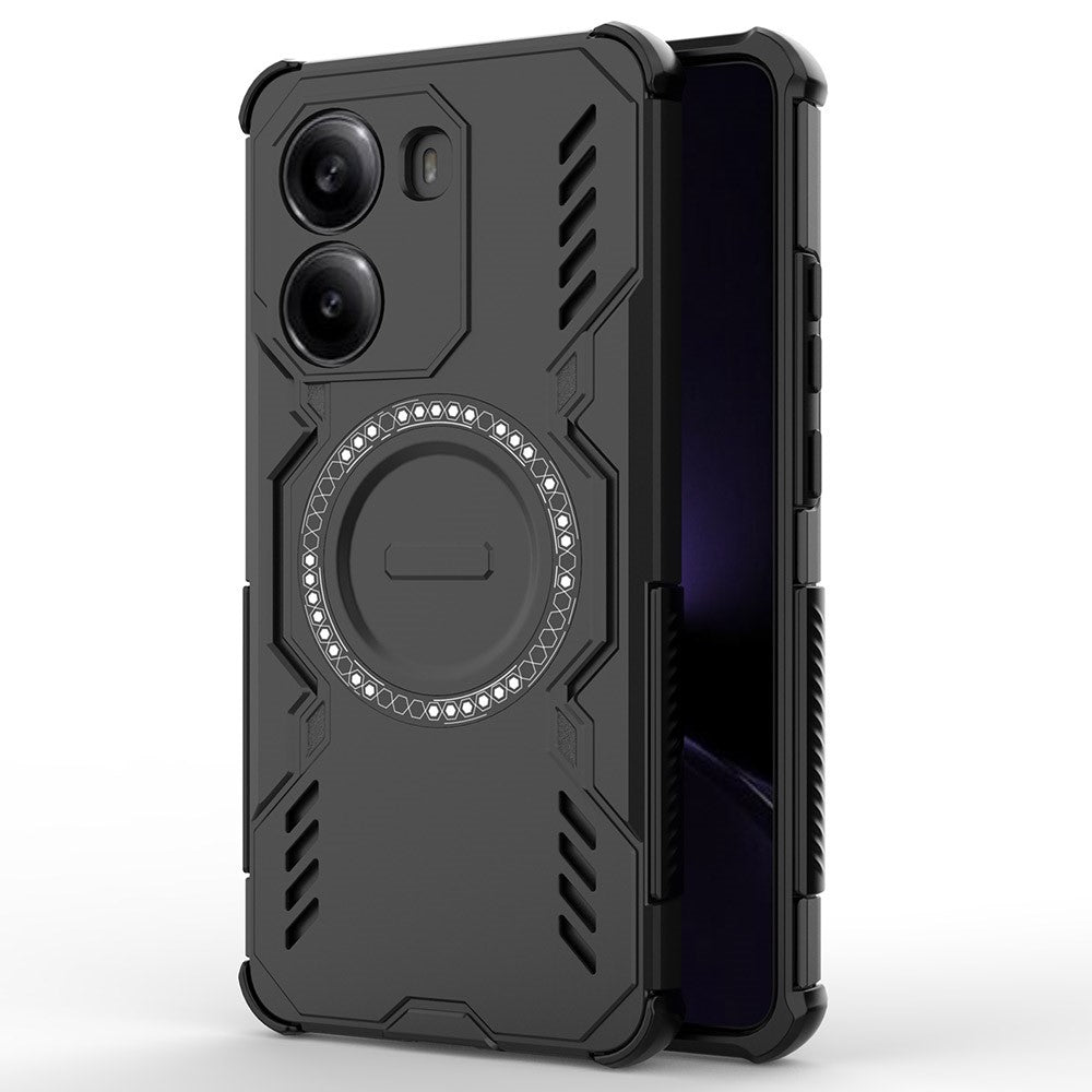 Magnetisk Butterfly Armor-hårdskal med värmeavledning i hålmönster av PC + TPU för Xiaomi Poco X7 Pro 5G / Redmi Turbo 4 5G