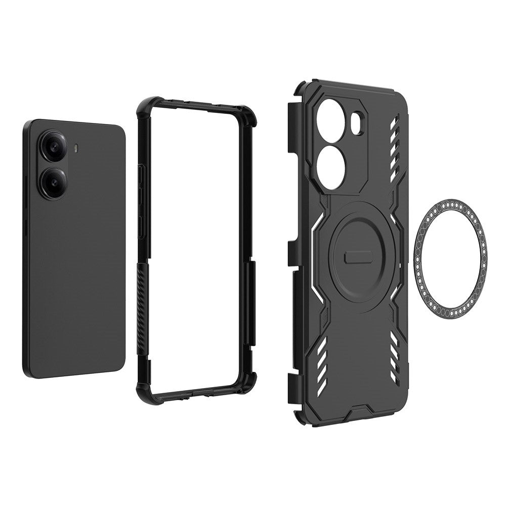 Magnetisk Butterfly Armor-hårdskal med värmeavledning i hålmönster av PC + TPU för Xiaomi Poco X7 Pro 5G / Redmi Turbo 4 5G