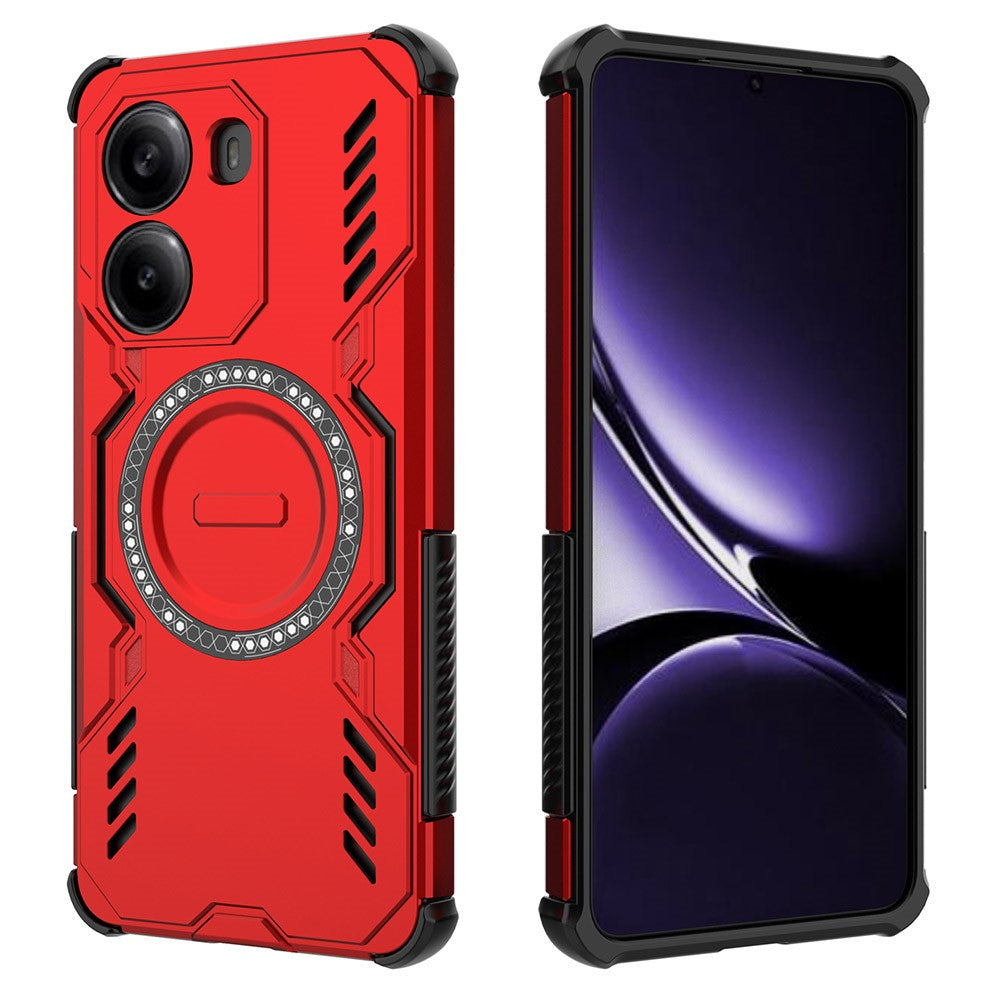 Magnetisk Butterfly Armor-hårdskal med värmeavledning i hålmönster av PC + TPU för Xiaomi Poco X7 Pro 5G / Redmi Turbo 4 5G