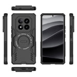For Xiaomi Redmi Note 14 Pro+ 5G Magnetic Case Butterfly Armor Hollow Heat Dissipation PC + TPU Phone Cover