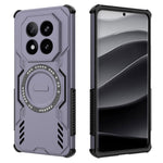 For Xiaomi Redmi Note 14 Pro+ 5G Magnetic Case Butterfly Armor Hollow Heat Dissipation PC + TPU Phone Cover