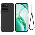 For Honor X6b 5G  /  Play 60 Plus 5G Liquid Silicone Case Phone Back Cover with Hand Strap
