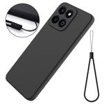 For Honor X6b 5G  /  Play 60 Plus 5G Liquid Silicone Case Phone Back Cover with Hand Strap