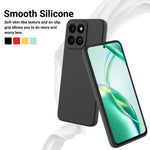For Honor X6b 5G  /  Play 60 Plus 5G Liquid Silicone Case Phone Back Cover with Hand Strap