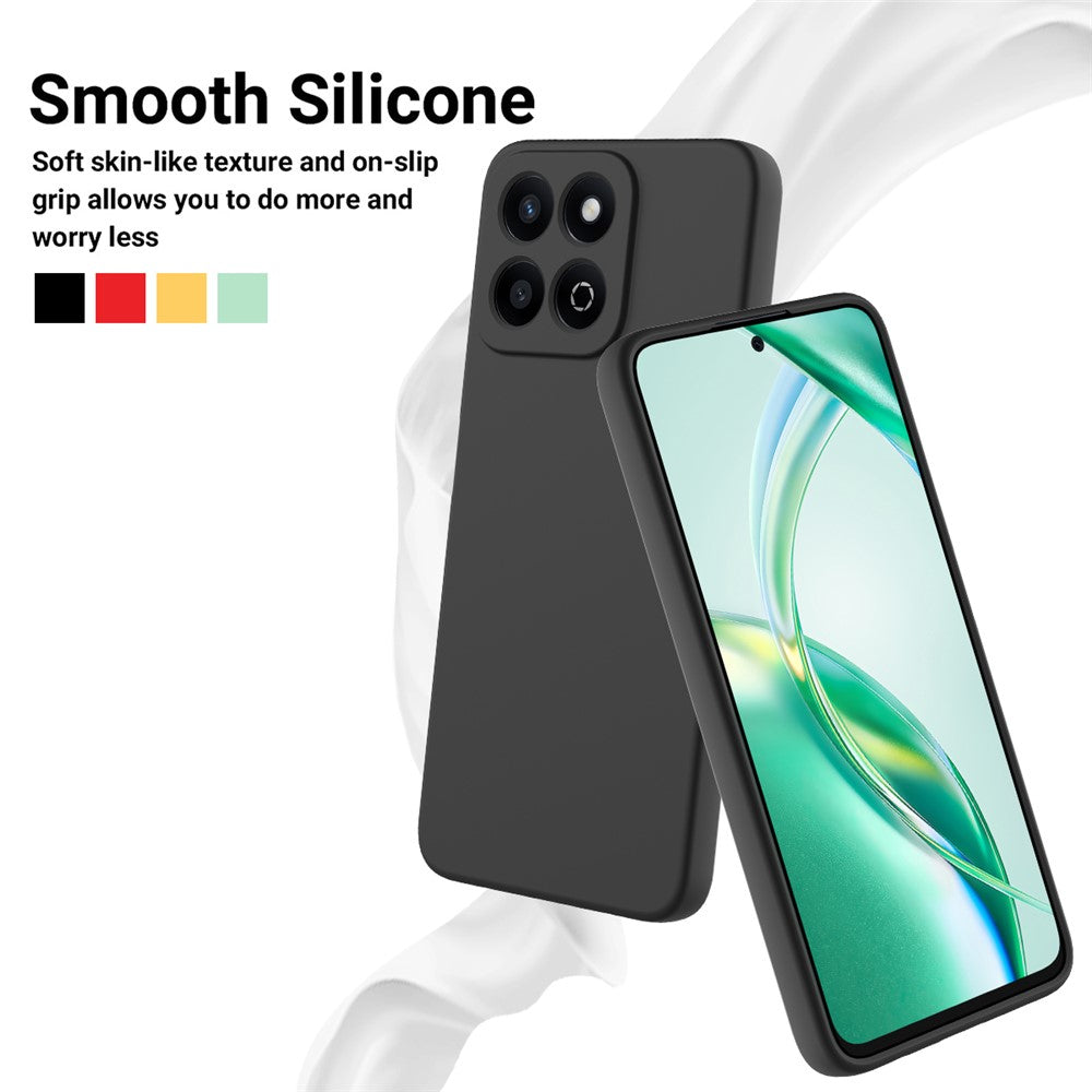 For Honor X6b 5G  /  Play 60 Plus 5G Liquid Silicone Case Phone Back Cover with Hand Strap