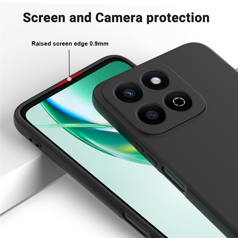 For Honor X6b 5G  /  Play 60 Plus 5G Liquid Silicone Case Phone Back Cover with Hand Strap