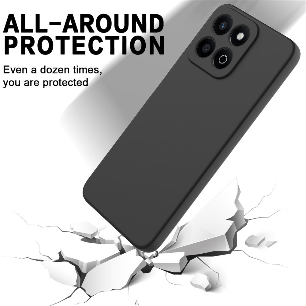 For Honor X6b 5G  /  Play 60 Plus 5G Liquid Silicone Case Phone Back Cover with Hand Strap
