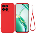For Honor X6b 5G  /  Play 60 Plus 5G Liquid Silicone Case Phone Back Cover with Hand Strap