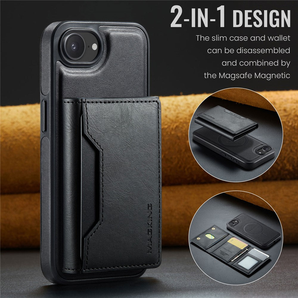 MAGKING K2-serien til iPhone 17e / 16e cover, kompatibel med MagSafe PC + TPU + PU telefoncover
