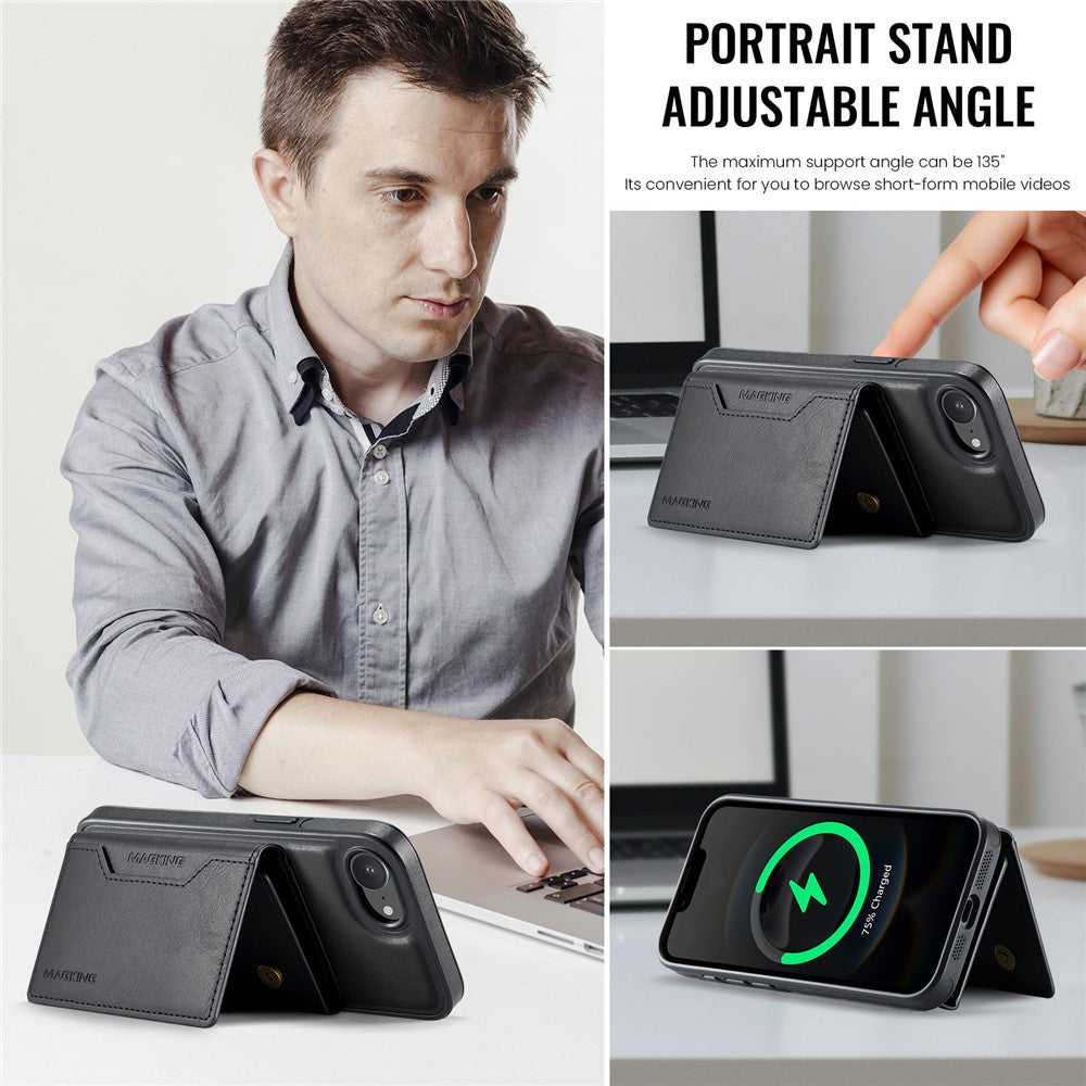 MAGKING K2-serien til iPhone 17e / 16e cover, kompatibel med MagSafe PC + TPU + PU telefoncover