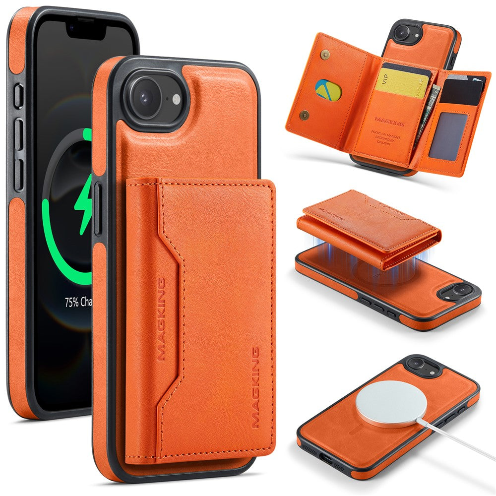 MAGKING K2-serien til iPhone 17e / 16e cover, kompatibel med MagSafe PC + TPU + PU telefoncover