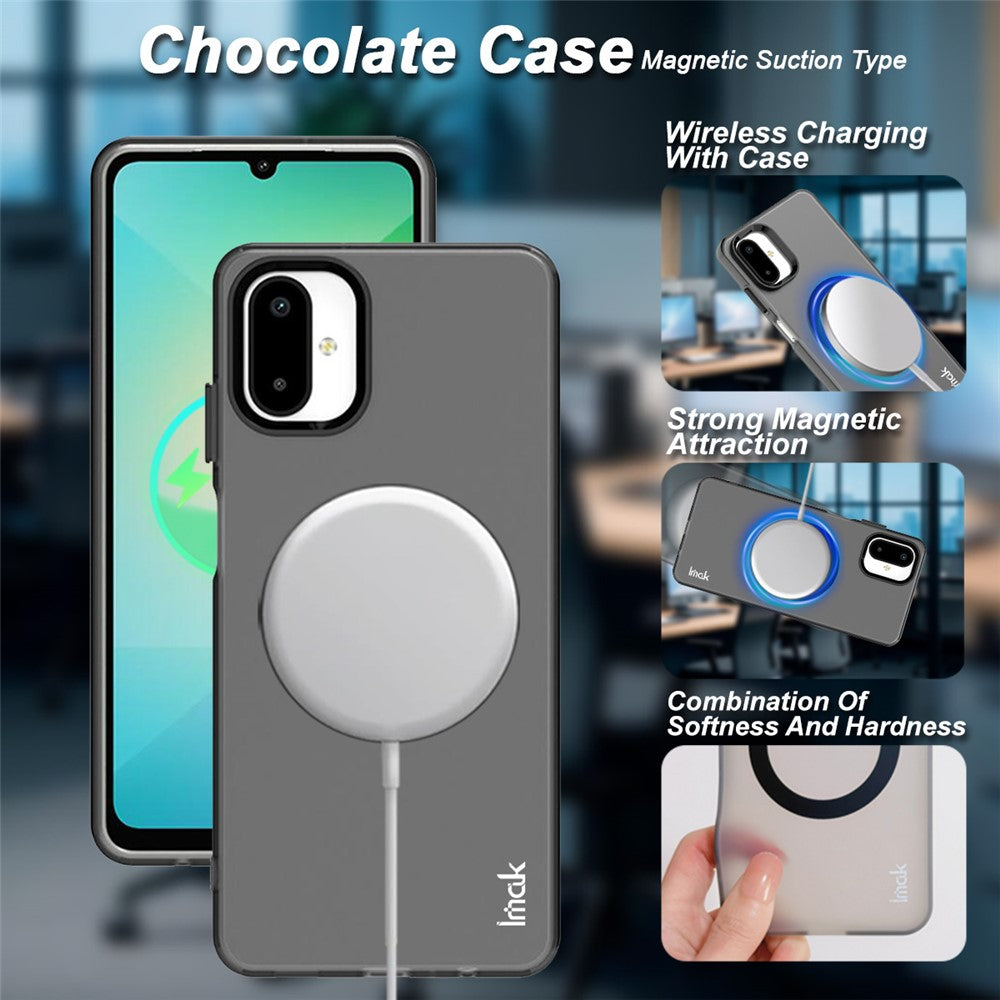 IMAK til Samsung Galaxy F06 5G / M06 5G Magnetisk Etui PC + TPU Beskyttende Telefonbagcover