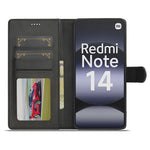 LC.IMEEKE For Xiaomi Redmi Note 14 4G (164.84mm) Case Calf Texture PU Leather Stand Wallet Phone Cover