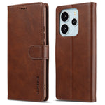 LC.IMEEKE For Xiaomi Redmi Note 14 4G (164.84mm) Case Calf Texture PU Leather Stand Wallet Phone Cover