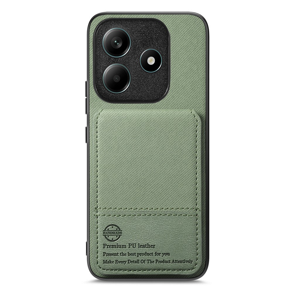For Xiaomi Redmi Note 14 5G Case Cloth Texture Leather + PC + TPU RFID Blocking Phone Cover with Card Holder