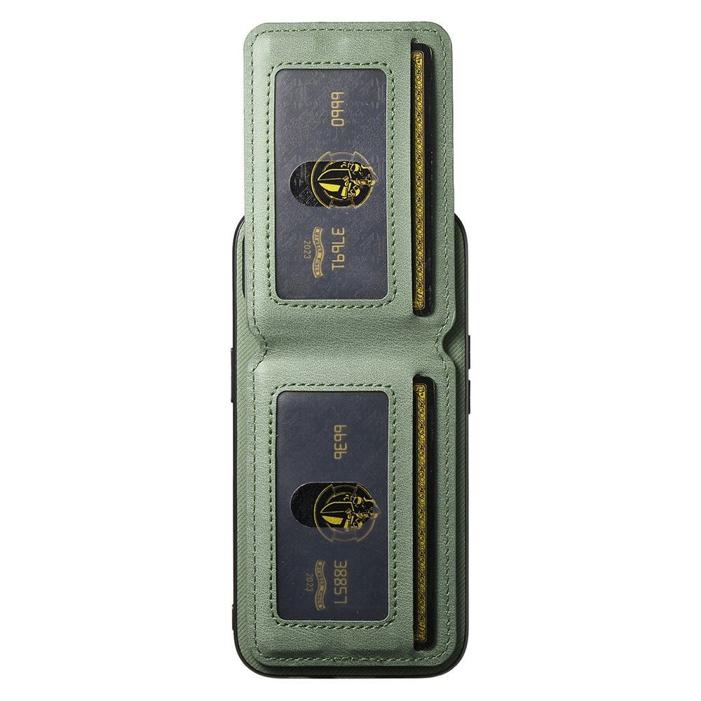 For iPhone 13 6.1 inch Case Cloth Texture Leather + PC + TPU RFID Blocking Phone Cover with Card Holder