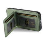 For iPhone 13 6.1 inch Case Cloth Texture Leather + PC + TPU RFID Blocking Phone Cover with Card Holder