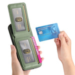 For iPhone 13 6.1 inch Case Cloth Texture Leather + PC + TPU RFID Blocking Phone Cover with Card Holder