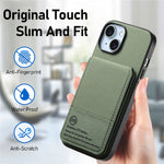 For iPhone 13 6.1 inch Case Cloth Texture Leather + PC + TPU RFID Blocking Phone Cover with Card Holder