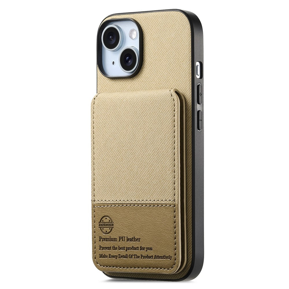 For iPhone 13 6.1 inch Case Cloth Texture Leather + PC + TPU RFID Blocking Phone Cover with Card Holder
