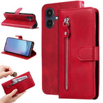 Til Samsung Galaxy A25e PU læderetuier med lynlåslomme Pung Telefoncover Stander