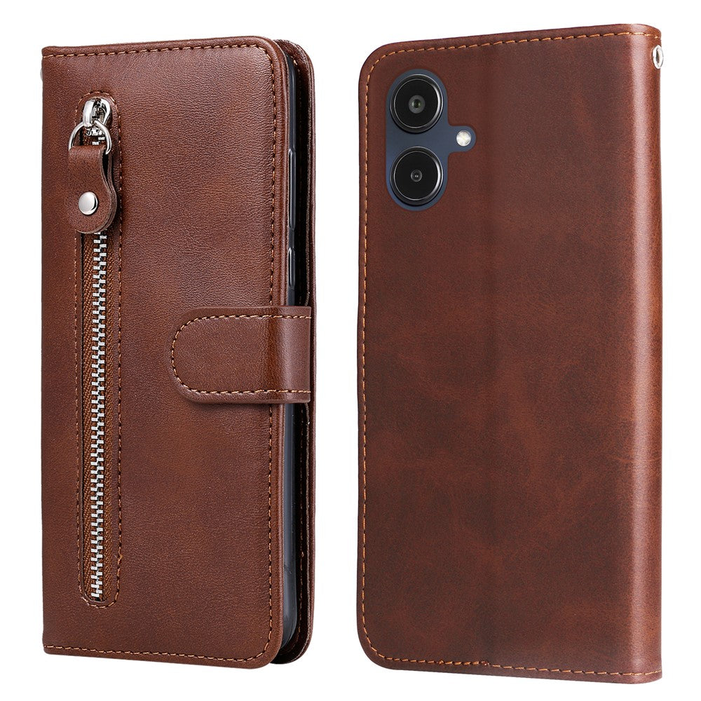 Til Samsung Galaxy A25e PU læderetuier med lynlåslomme Pung Telefoncover Stander