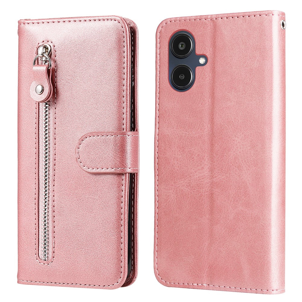 Til Samsung Galaxy A25e PU læderetuier med lynlåslomme Pung Telefoncover Stander
