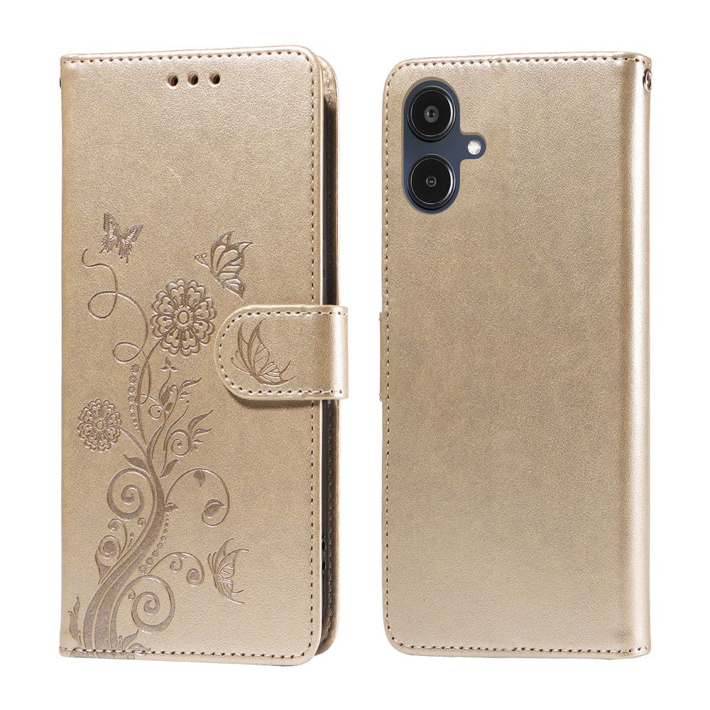 For Samsung Galaxy A25e Leather Case Butterfly Floral Imprint Wallet Stand Cover