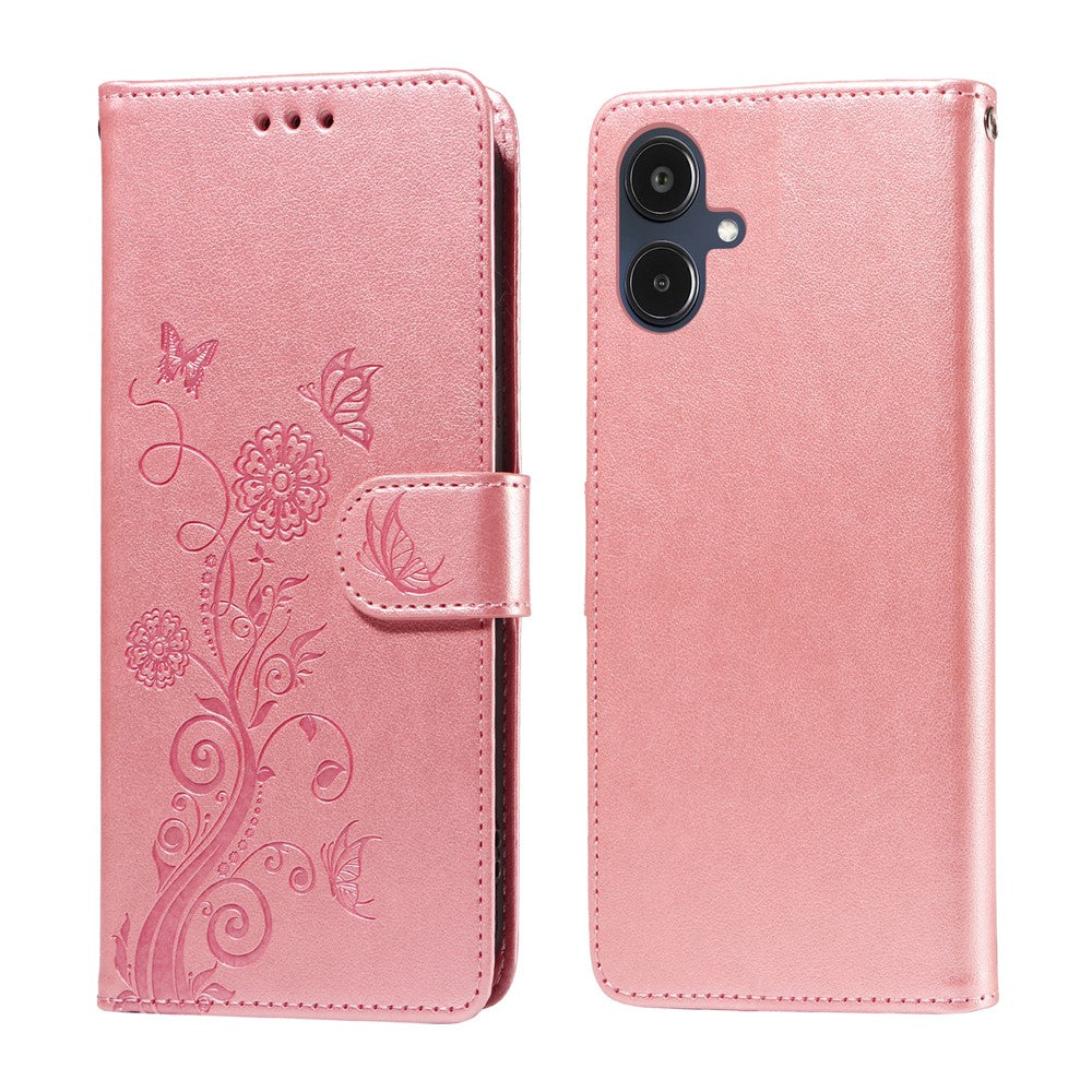 For Samsung Galaxy A25e Leather Case Butterfly Floral Imprint Wallet Stand Cover