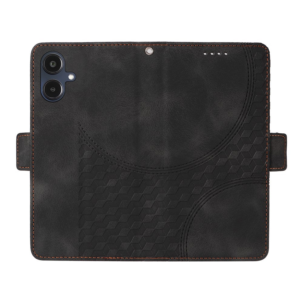 For Samsung Galaxy A25e Leather Cases Wallet Rhombus Imprinted Phone Cover Stand with Strap