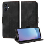 For Samsung Galaxy A25e Leather Cases Wallet Rhombus Imprinted Phone Cover Stand with Strap