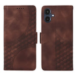 For Samsung Galaxy A25e Leather Cases Wallet Rhombus Imprinted Phone Cover Stand with Strap