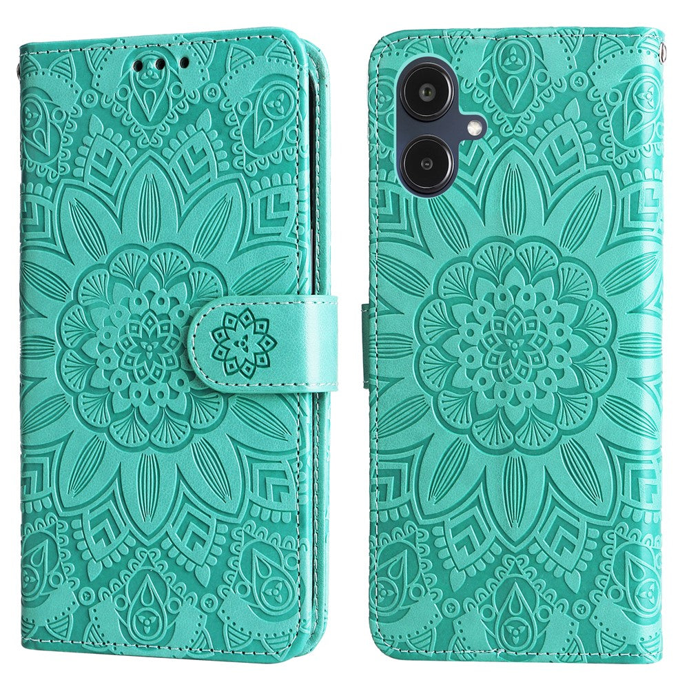 For Samsung Galaxy A25e Case Sunflower Imprint Leather Wallet Phone Cover