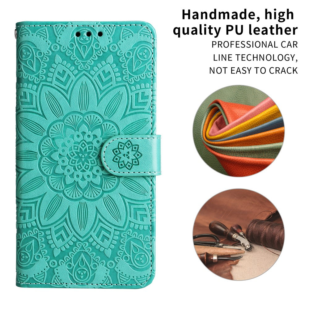 For Samsung Galaxy A25e Case Sunflower Imprint Leather Wallet Phone Cover