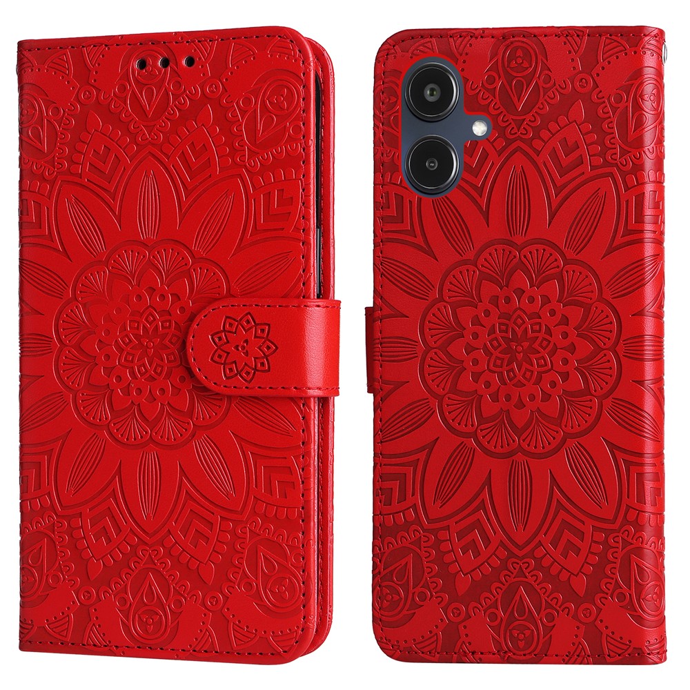 For Samsung Galaxy A25e Case Sunflower Imprint Leather Wallet Phone Cover