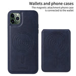 BETOPNICE For iPhone 11 Pro Max Magnetic Case  RFID Blocking Leather Phone Back Cover with Detachable Card Bag
