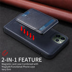 BETOPNICE For iPhone 11 Pro Max Magnetic Case  RFID Blocking Leather Phone Back Cover with Detachable Card Bag
