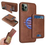 BETOPNICE For iPhone 11 Pro Max Magnetic Case  RFID Blocking Leather Phone Back Cover with Detachable Card Bag