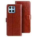 IDEWEI til Honor X8 5G PU-lædercover Crazy Horse-tekstureret pungstativ Stødabsorberende TPU magnetisk lukning telefoncover
