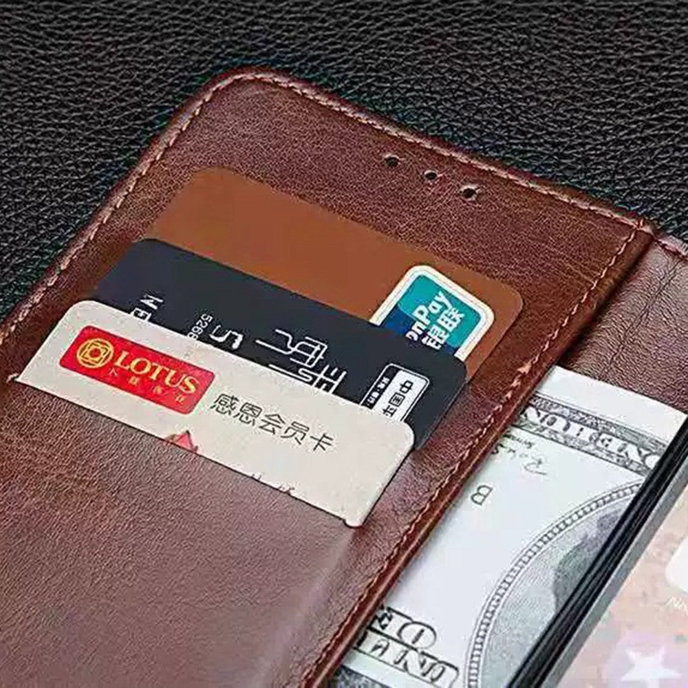 IDEWEI for Honor X8 5G PU Leather Case Crazy Horse Textured Wallet Stand Shockproof TPU Magnetic Closure Phone Cover